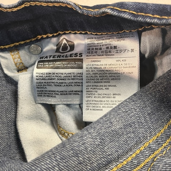 Levi's 505 Jeans Mens Size 34x32 Blue Regular Straight Rigid Denim Pants EUC - Picture 6 of 7